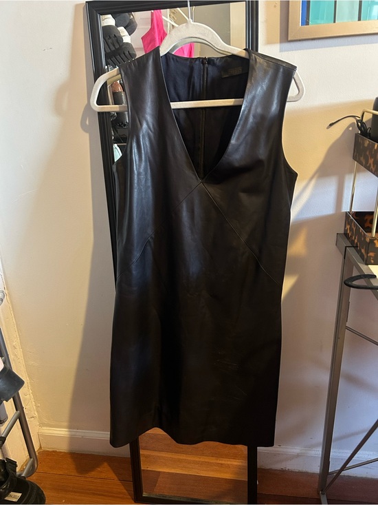 The Row Dresses & Skirts - The Row Black Sleeveless V-Neck Leather Mini Dress